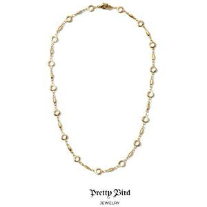 18K Yellow Gold Plated Ooh Link Necklace - 17.5"